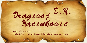 Dragivoj Mačinković vizit kartica